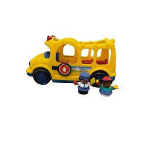 Fisher Price Little People Lil’ Movers School Bus Lights Sounds 2 Figures